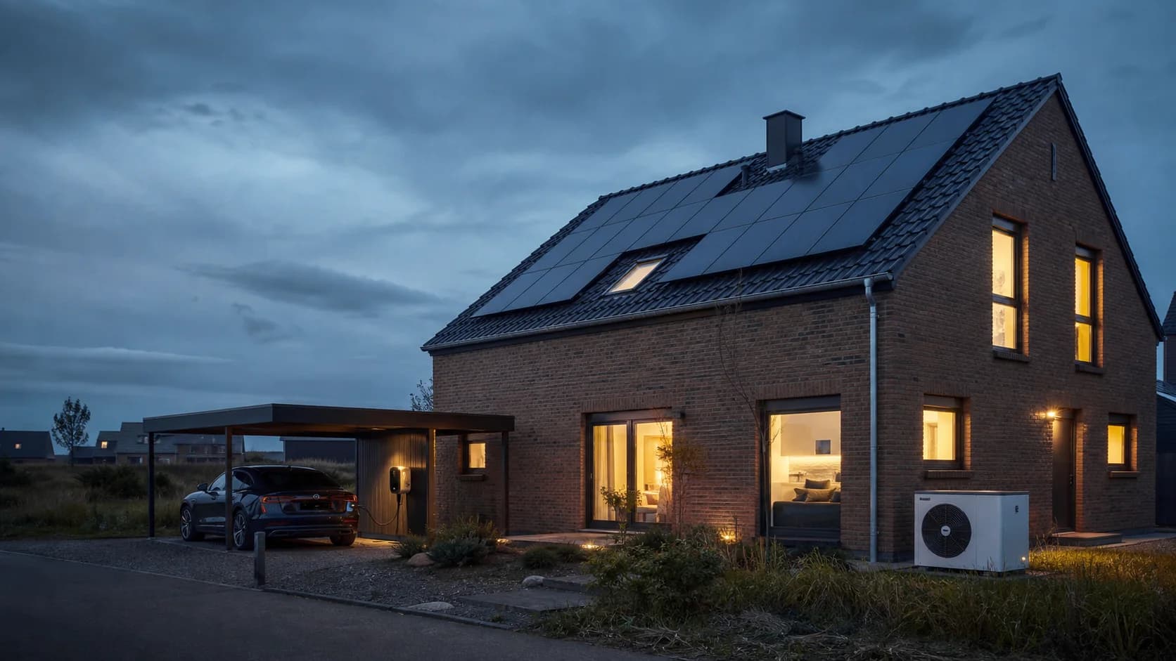 Wohnhaus mit Photovoltaikanlage in Norddeutschland